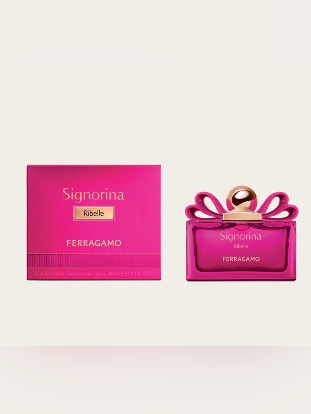 Salvatore Ferragamo Signorina Ribelle - Vibrant Fuchsia and Gold Bottle